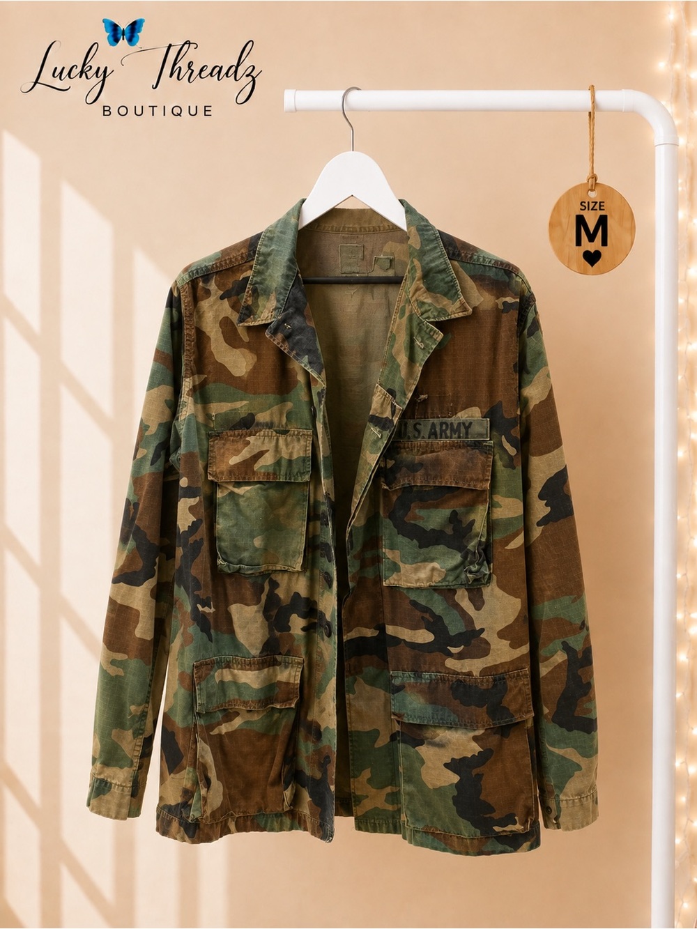 VTG 80s US Army M81 Woodland Camo BDU Jacket Ripstop Med Special Forces
